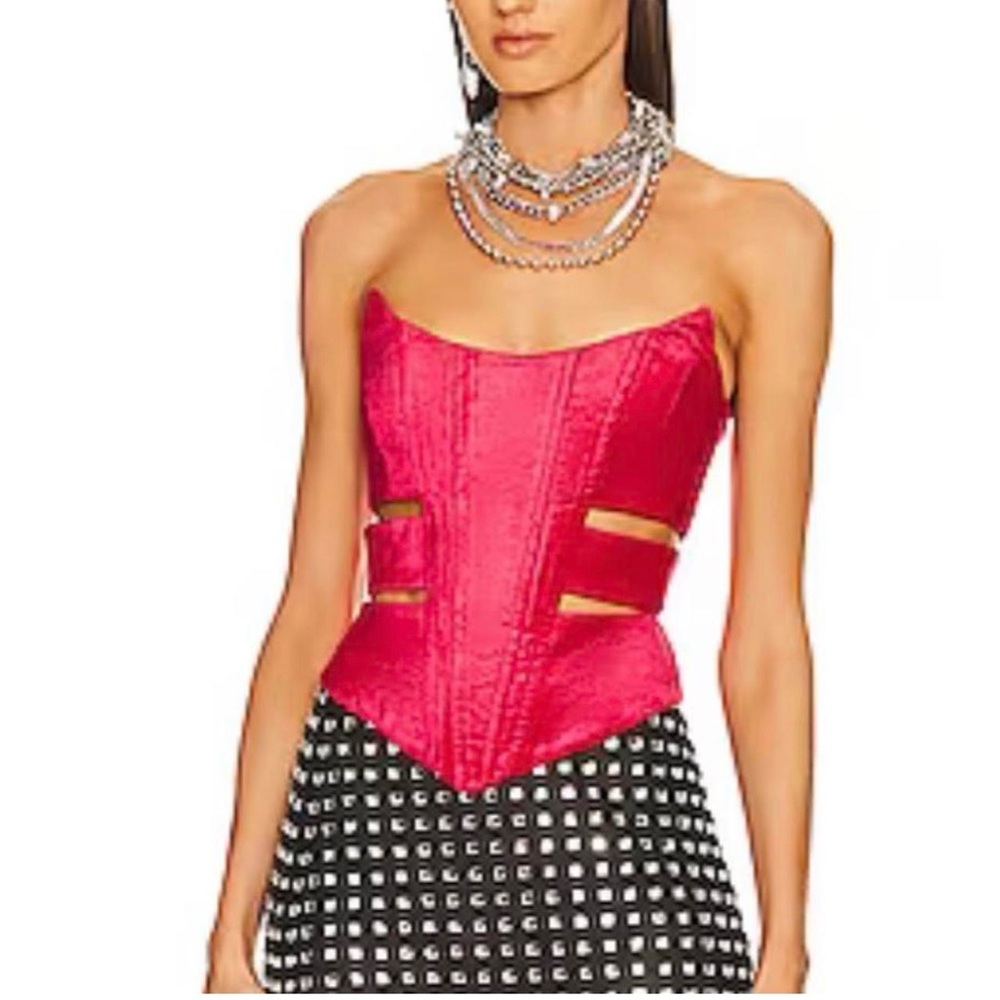 NBD Hot Pink Strapless Corset Top